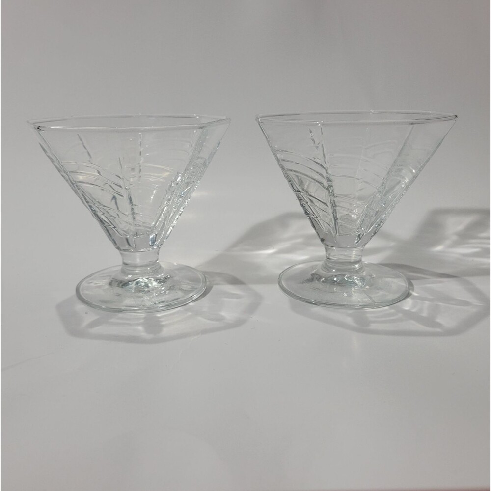 Dansk Summerhouse  Sherbet Ice Cream Octagonal Glass Dessert Bowls